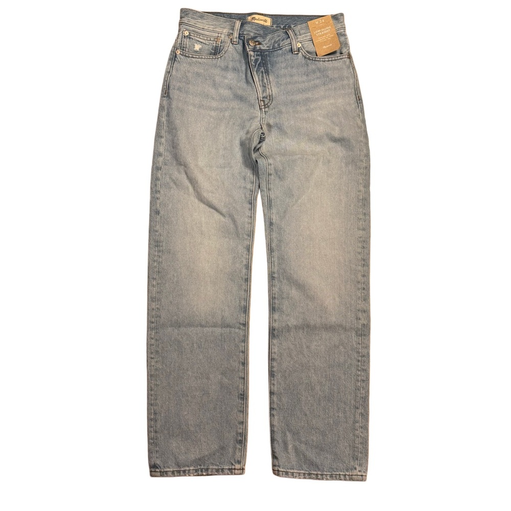 Madewell Low-Slung Straight Leg Denim with a Criss Cross Waistband - NWT Sz: 24